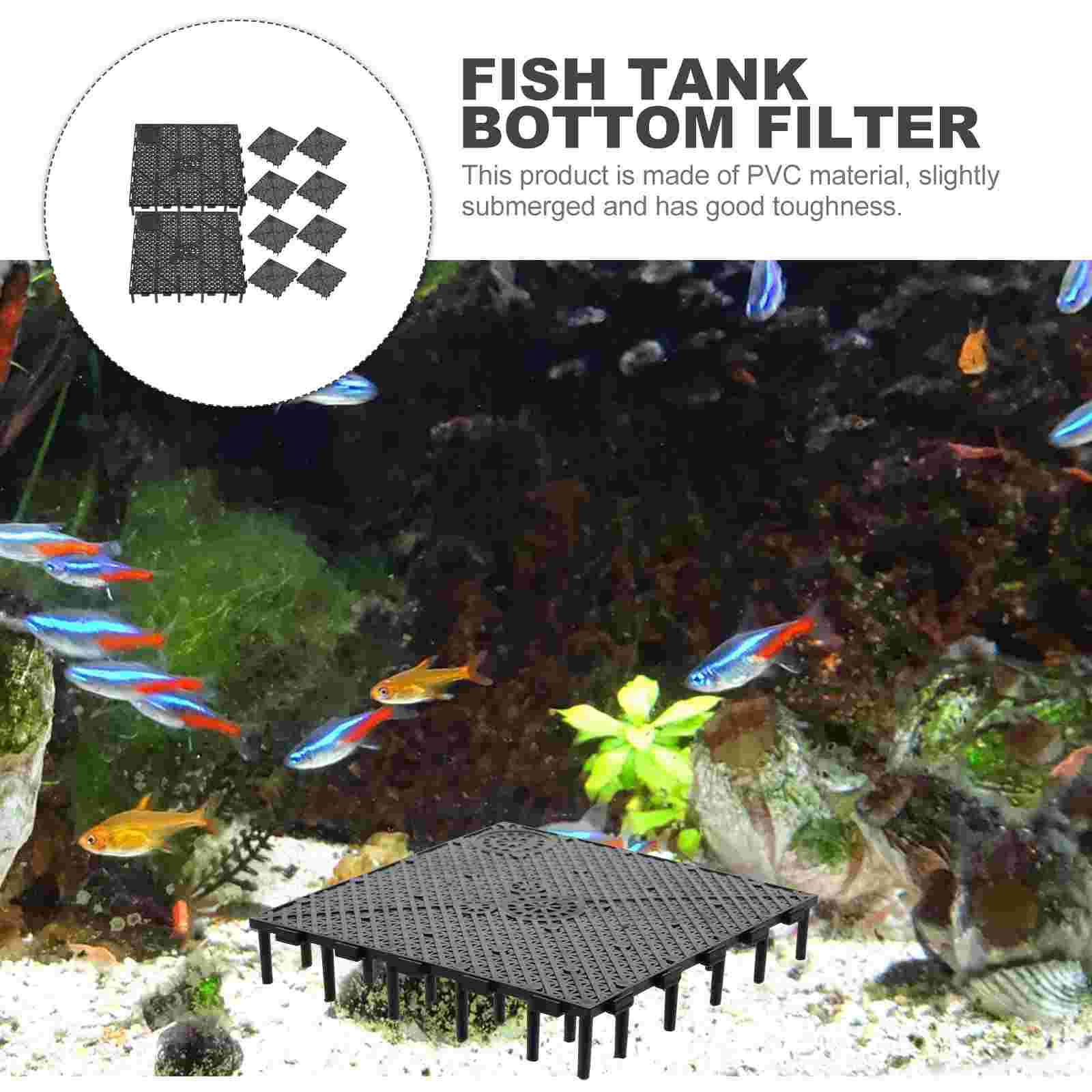 Aquarium Bottom Grid: Plate Tank Bottom Filter Aquarium Undergravel Filter Board Divider Tank Bottom- Black