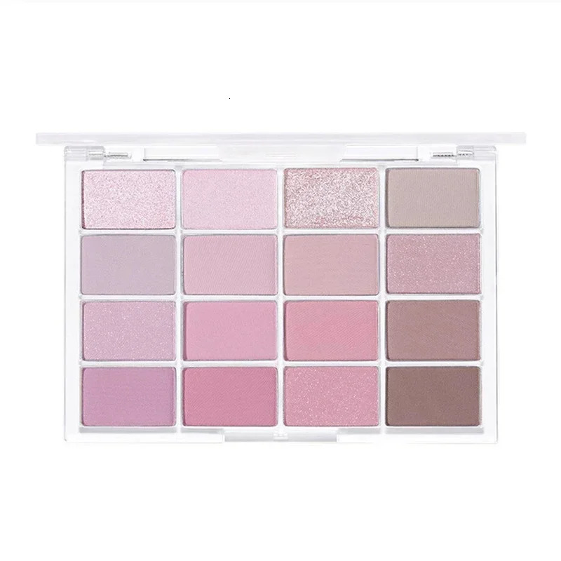 16 Colors Eyeshadow Palette Low Saturation Rose Pink Pearly Matte Glitter Eyeshadow Shiny Eye Shadow Long-lasting Eye Makeup 240624