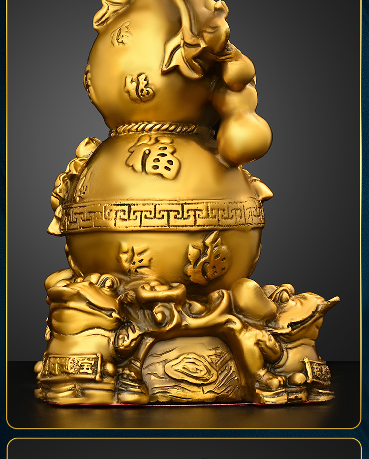 Copper Gourd Ornament Golden Toad Hundred Blessings Hundred Blessings Gathering Living Room Entrance Shop Decor