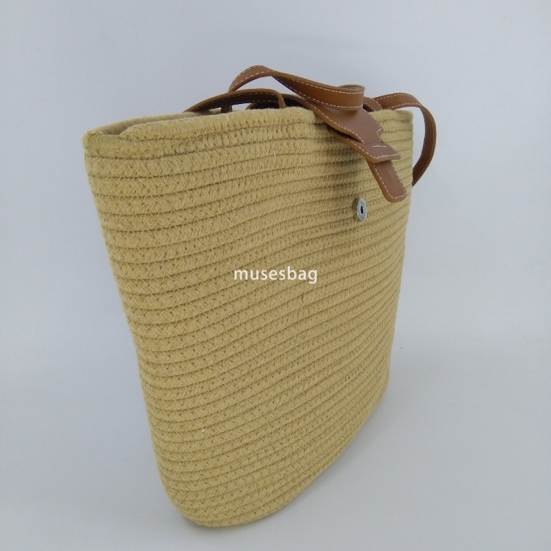 Designer Women's High Quality Classic Retro Practical Woven Cord High Quality Texture Bag Large Capacity One Shoulder Grass Woven Bag Beach Bag L