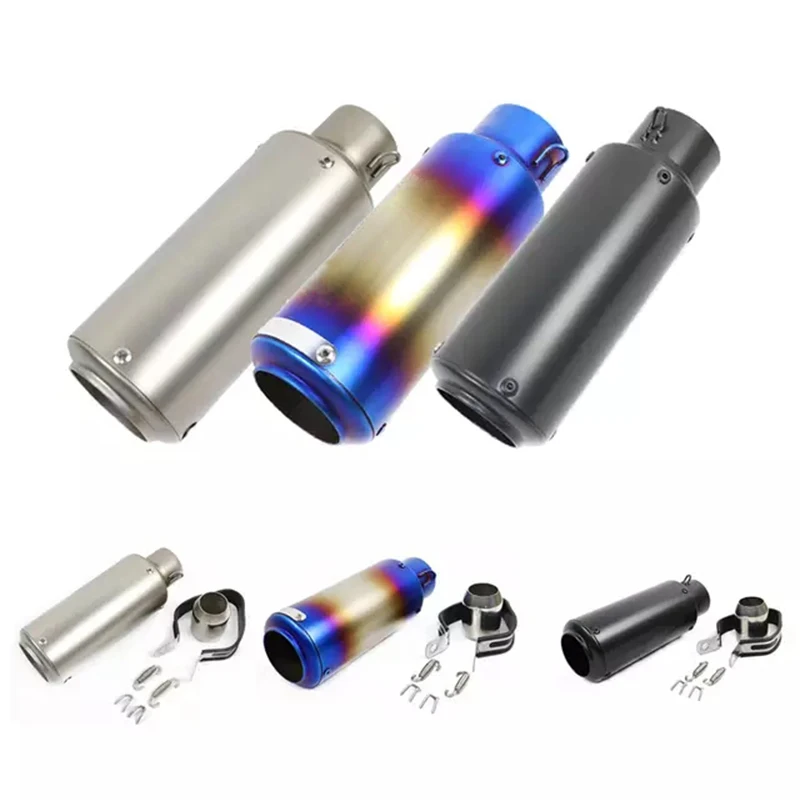 1 Set Motorcycle 51 60mm Universal Exhaust Pipe Racing Project Scooter Muffler for Honda Suzuki Yamaha Sport Motorbike Modified