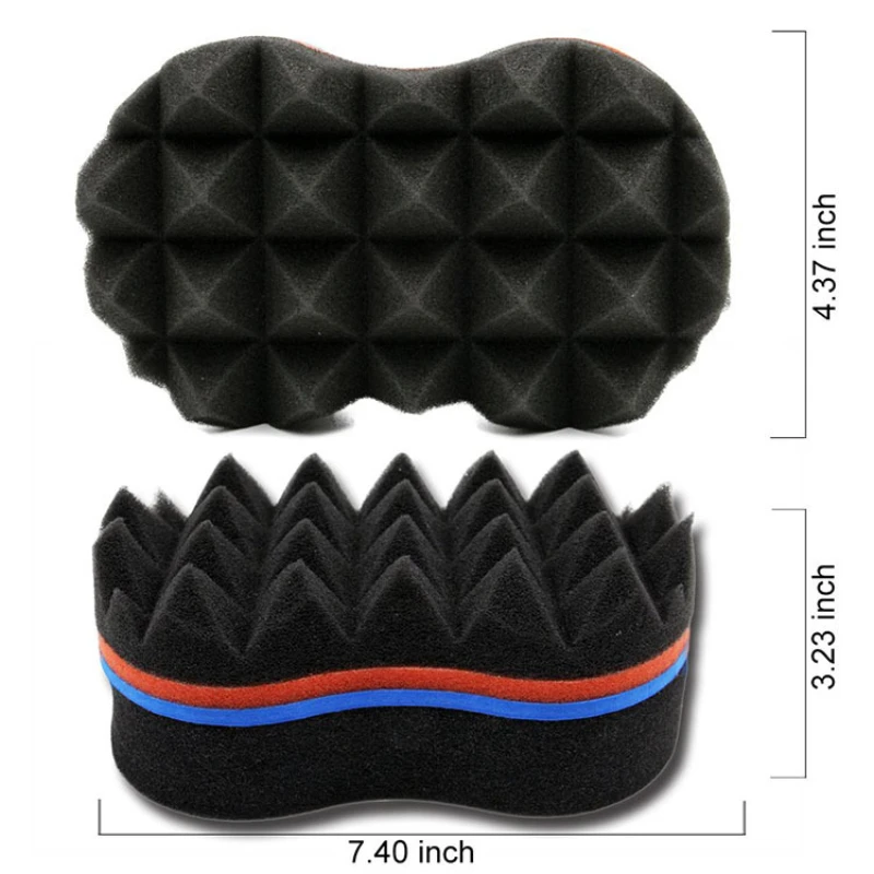 Curly Hair Styling Sponge Brush Double Sided Sponge Brushes Multi-holes Side Braid Twist Hair Curl Wave Hair Brush 8 Words