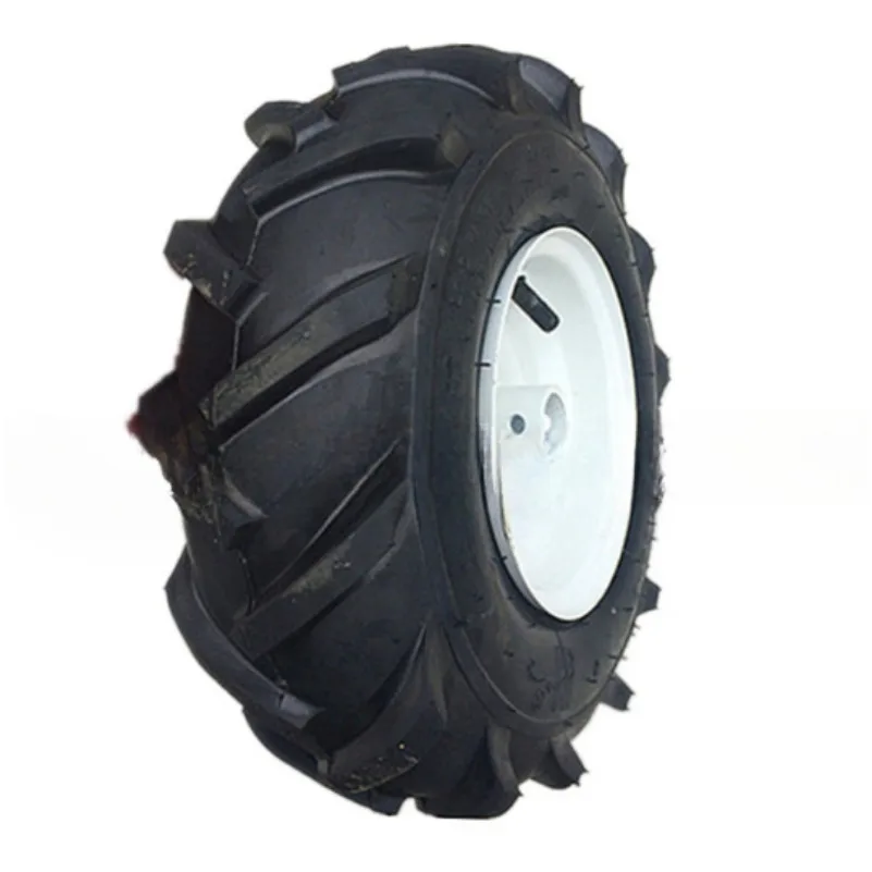 13 inch herringbone inflatable wheel X 5.00-6 micro tiller tractor pneumatic tire rubber scraper