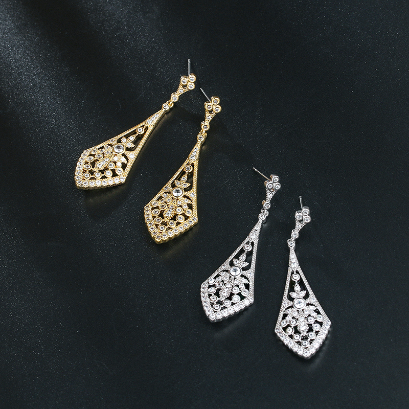 WEIMANJINGDIAN New Arrival Art Deco Cubic Zirconia CZ Crystal Drop Earring for Wedding Bridal Bridesmaid's Jewelry Gifts