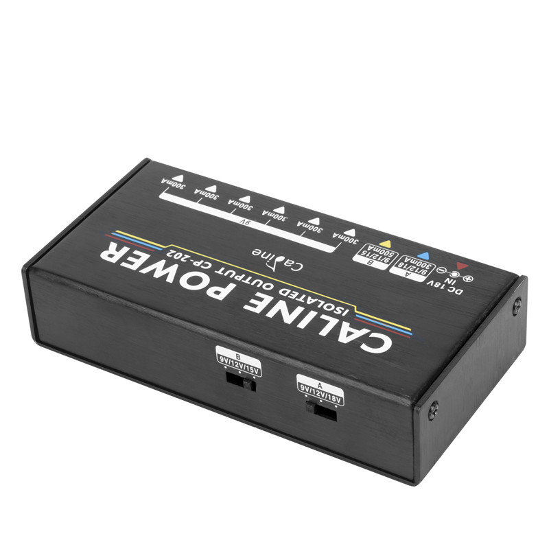 Caline CP-202 Truly Isolated Power Supply 36W 8 Outputs for 9V/12V/15V/18V Guitar Effect Pedal with Adapter and 10 Cables