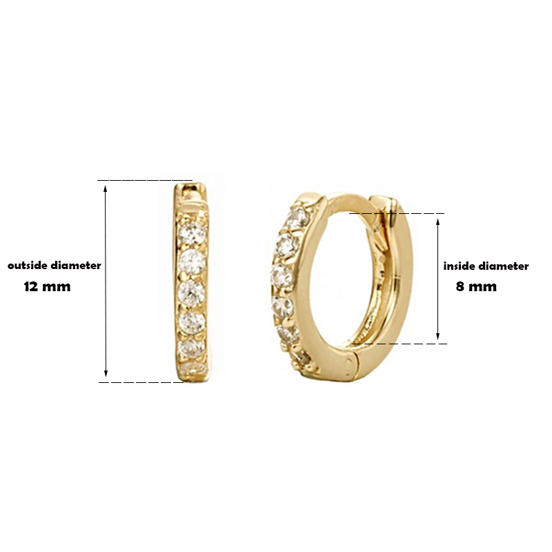 Lovely Girls' Multicolor Zirconia Small Hoop Earrings Minimal Simple Huggies Thin Hoops Tiny Piercing Rainbow Earring Jewelry