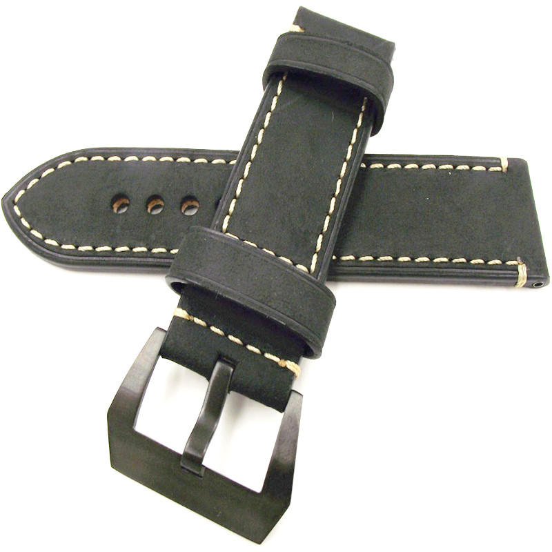 Black Buckle Wholesale 10PCS/Lot 20MM 22MM 24MM 26MM Genuine Leather Crazy Horse Leather Watch Band Watch Strap Man Style New