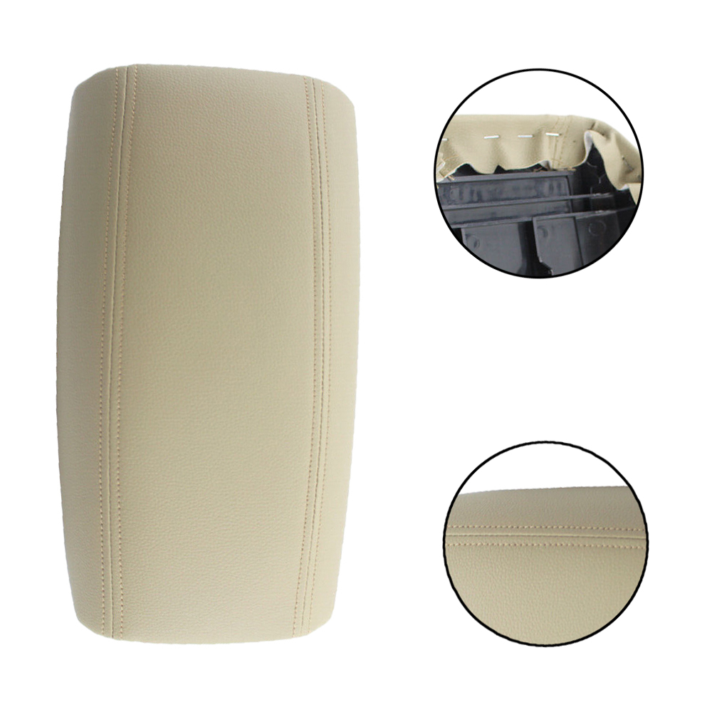 Leather Car Armrest Cover Lid Center Console Arm Rest Cover for S80 Sedan 1999 2000 2001 2002 2003 2004 2005 2006 Black