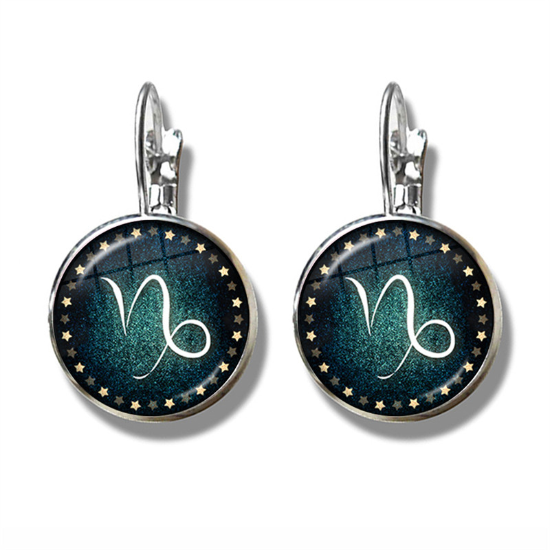 Aries/Taurus/Gemini/cancer/LEO/Virgo/Libra/Scorpio/Sagittarius/Capricorn/Aquarius/Pisces 12 Constellations French Hook Earrings