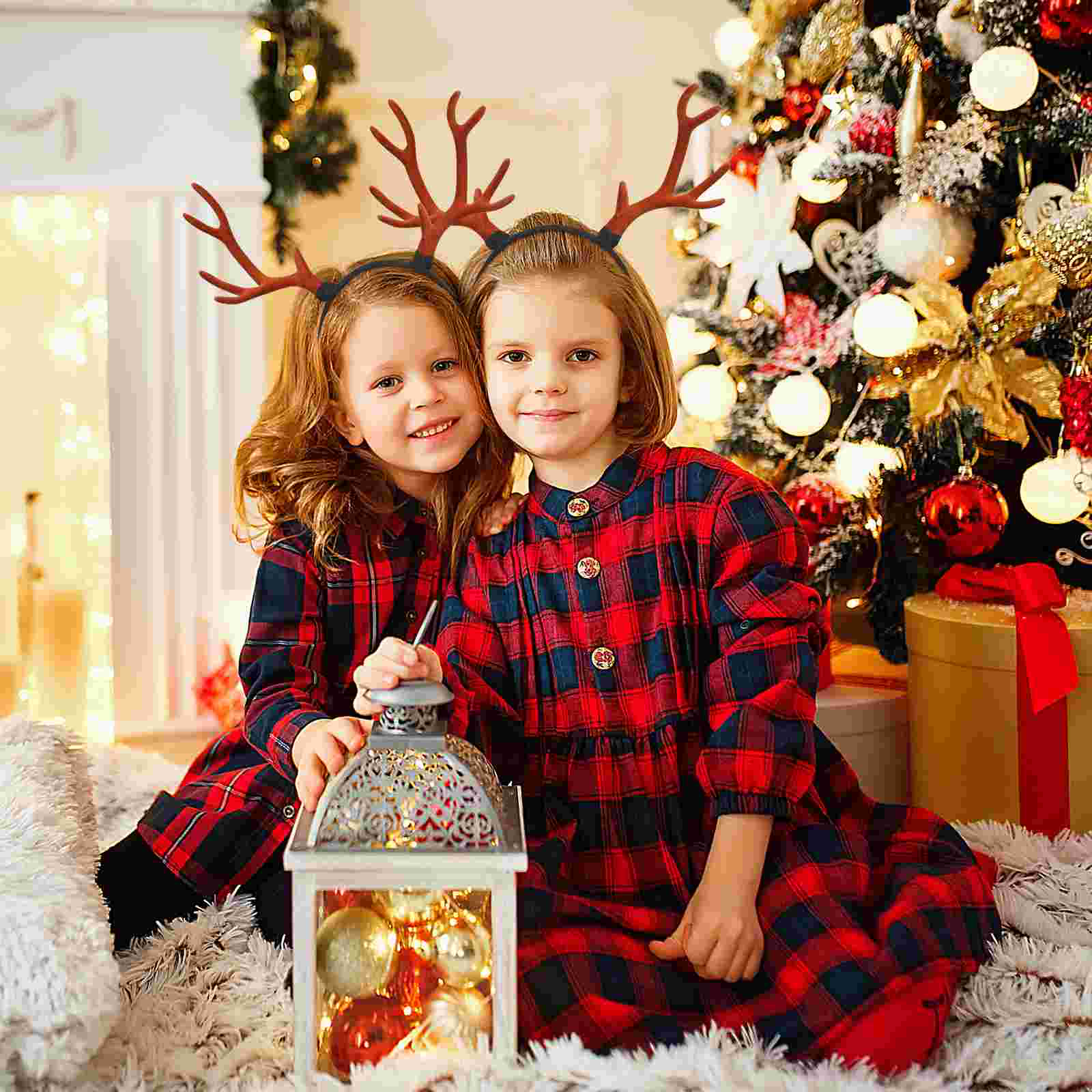 Antler Headband Christmas Antler Costume Xmas Headbands Xmas Party Head Bopper Brown Deer Antler Headband Deer Horn Headband