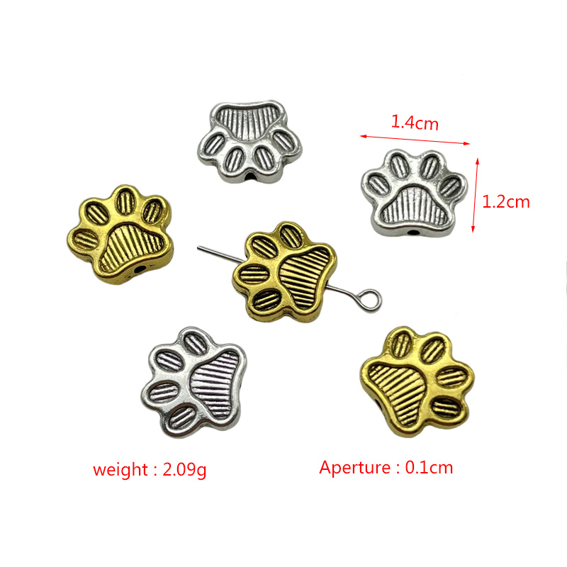 JunKang new 2021 metal bear paw circular spacer bead gasket DIY jewelry crafts connector making accessories