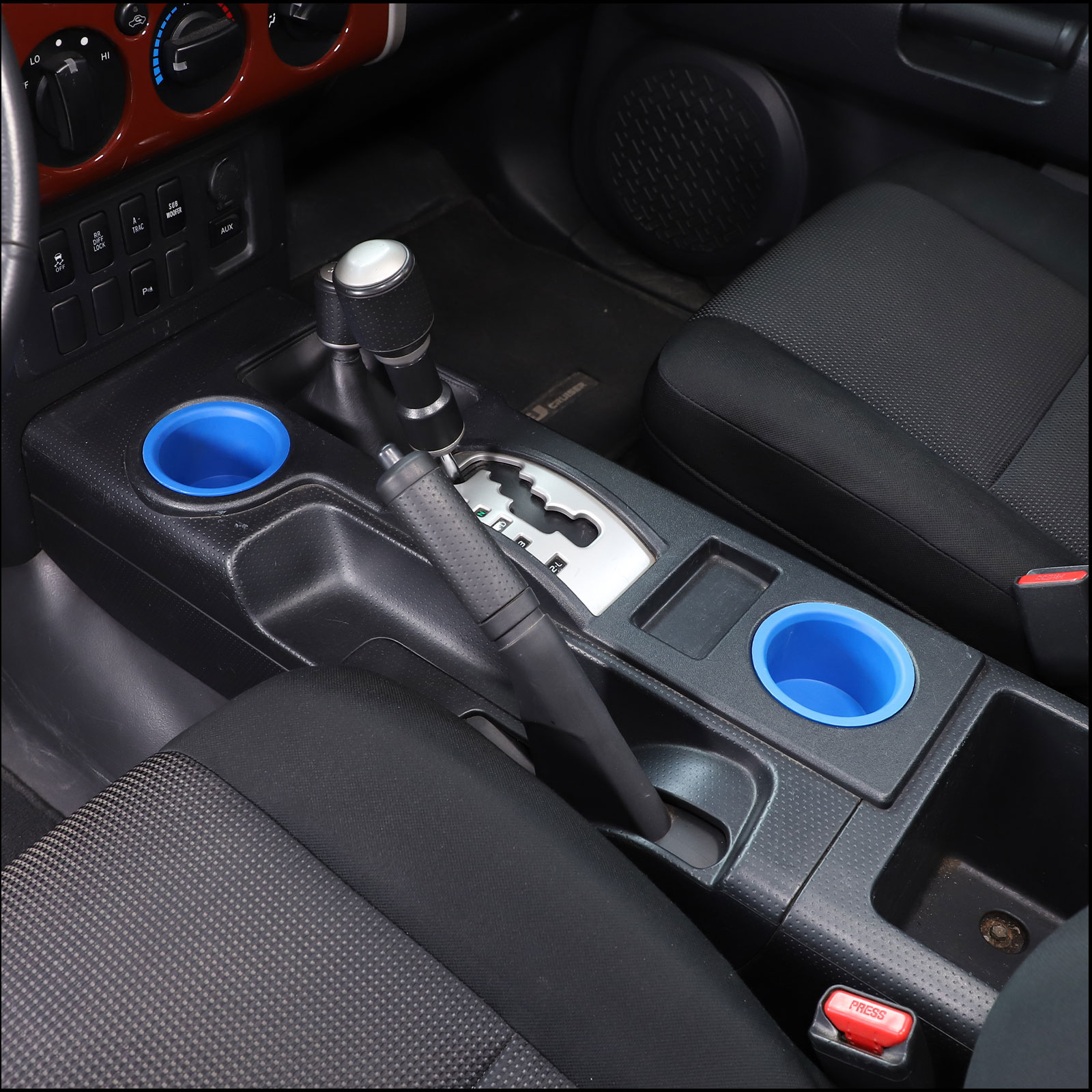 TPE Car Center Console Front Water Cup Holder Insert Box for Toyota FJ Cruiser 2007-2021 Interior Storage Accessories