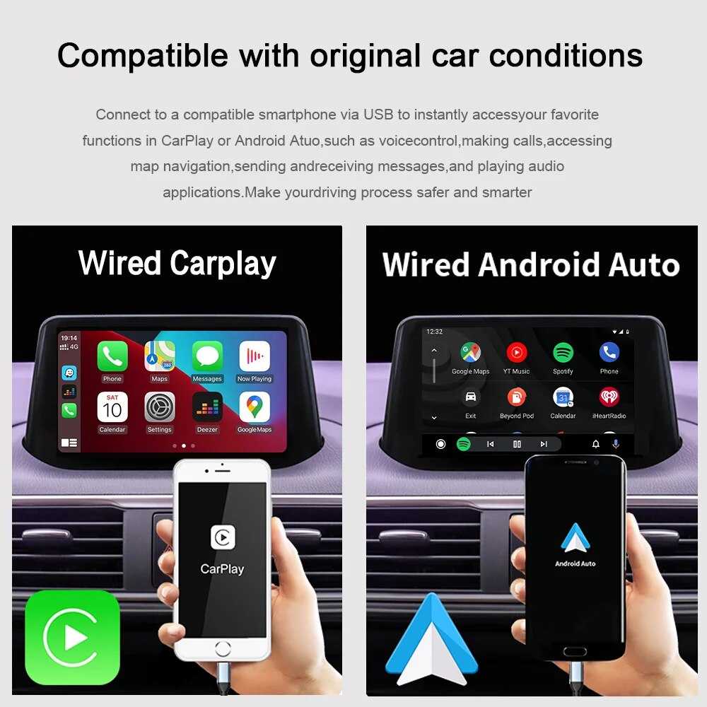 Carplay AI Box For Mazda 2 3 6 CX30 CX5 CX8 CX9 MX5 CarPlay Android Auto USB Retrofit Kit Original Screen Upgrade USB Adapter