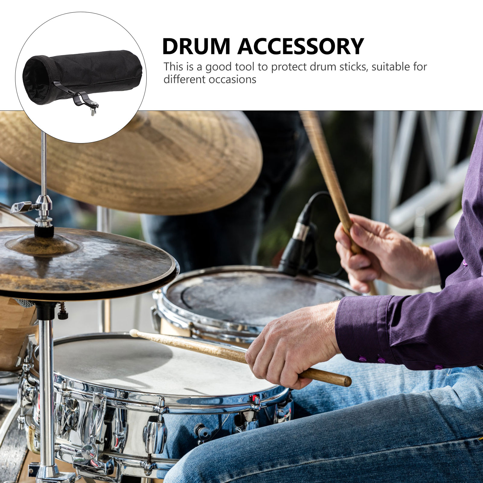 Drum Stick Bag Clamp Stand Baqueta Accessory Black Backpack Portable Drumstick Pouch Bracket
