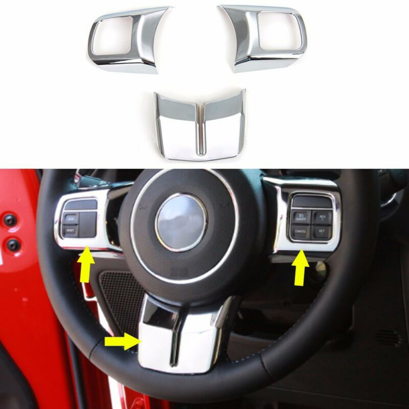 3PCS Car Steering Wheel Trim Cover Fit For Jeep Wrangler Compass Patriot Grand Cherokee 2011-2016 New High Quality