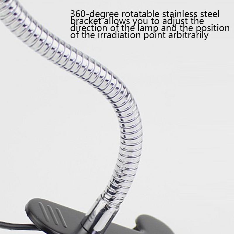 Reptile Light Habitat Basking Heat Lamp With 360 Rotatable Clip Cycle Timer Dimmable Switch Full Spectrum Sun Lamp For Turtle