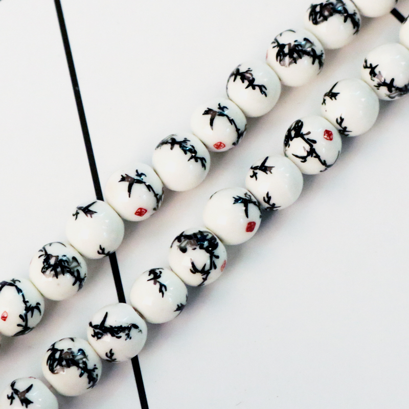 Wholesale 500pcs/lot Mixed Colors Hand Painted Ceramic Beads Plant Flowers Porcelain Bracelet DIY Beads For Jewelry Making