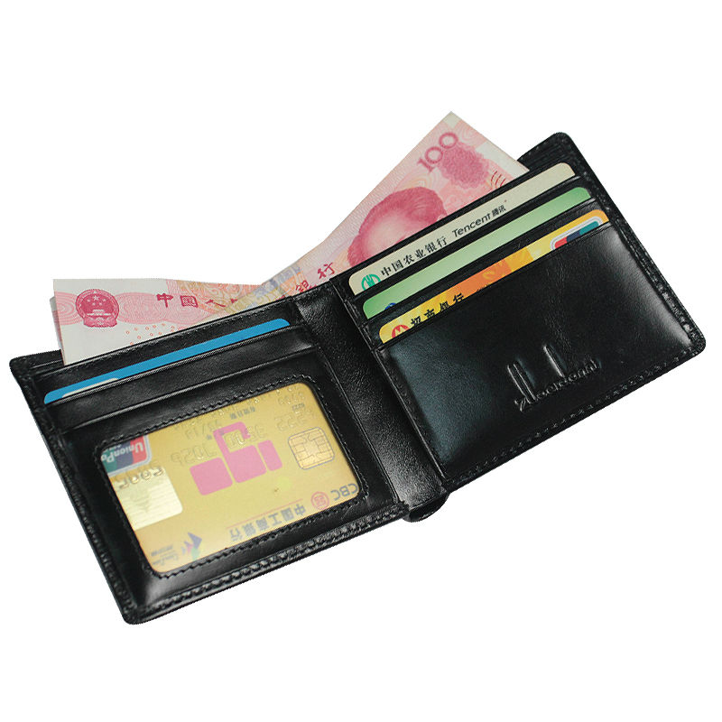 Short Wallets Men Ultra Thin Wallet Genuine Leather Purse Vintage Solid Purses Mens Slim Card Bags High Quality Free Shipping