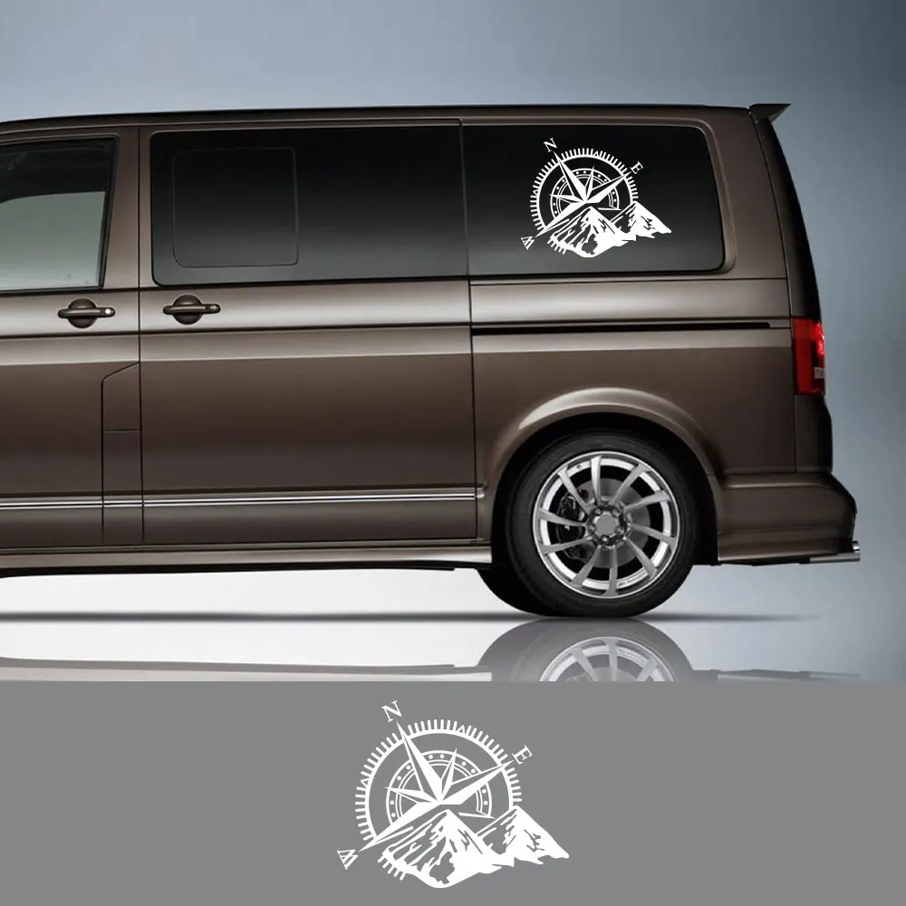 Car Stickers Camper Van COMPASS Graphics Body Decor Vinyl Film Decals Accessories For Volkswagen VW Transporter T4 T5 T6