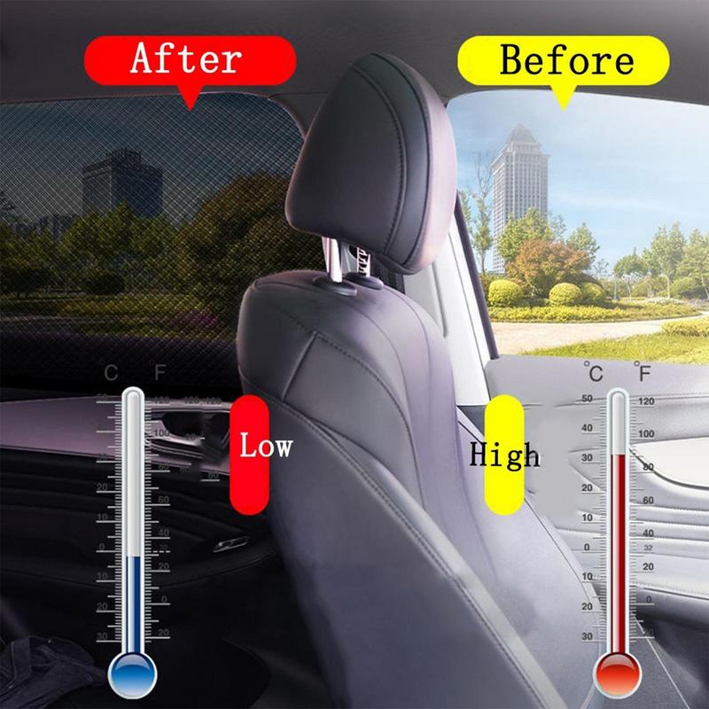 Car Side Window Sunshade Front Rear Windshield Privacy Window Screen Sunshade Mesh UV Protect Curtain Auto Windows Screen Cover