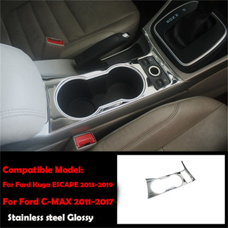 For Ford Kuga Escape 2013-2019/ C-MAX 2011-2017 Car Accessories Trim Gearbox Gear Panel Water Cup Holder Decorative Sticker