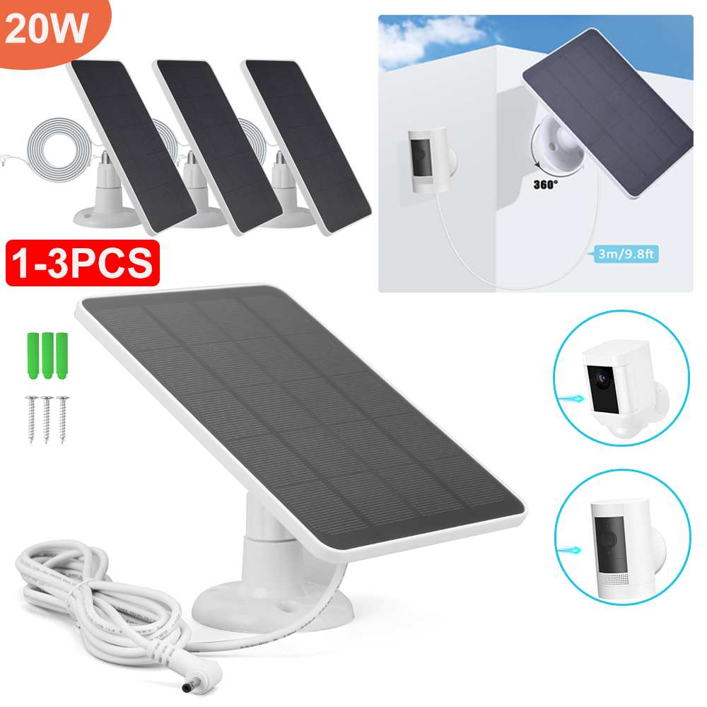 20W Solar Panel for Ring Spotlight Camera/Ring Stick Up Camera 360 Rotating Outdoor Solar Panel with 3-meter Charging Cable