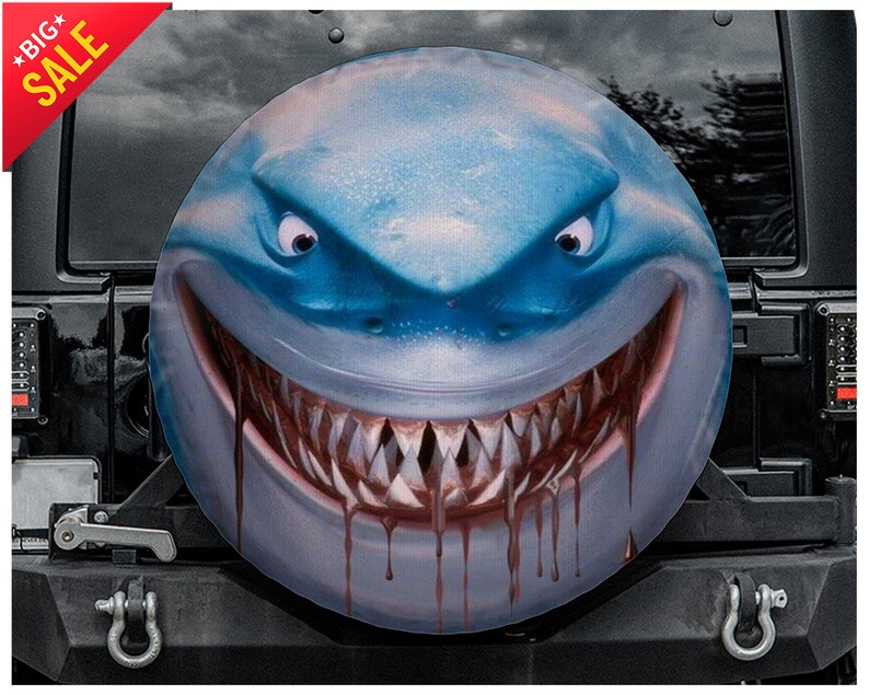 Shark Shape Spare Tire Cover Party Gift Car Accessories OUTDOOR CAR COVER Car Spare Tire Cover Tire Storage Bag STYLE FOR CAR