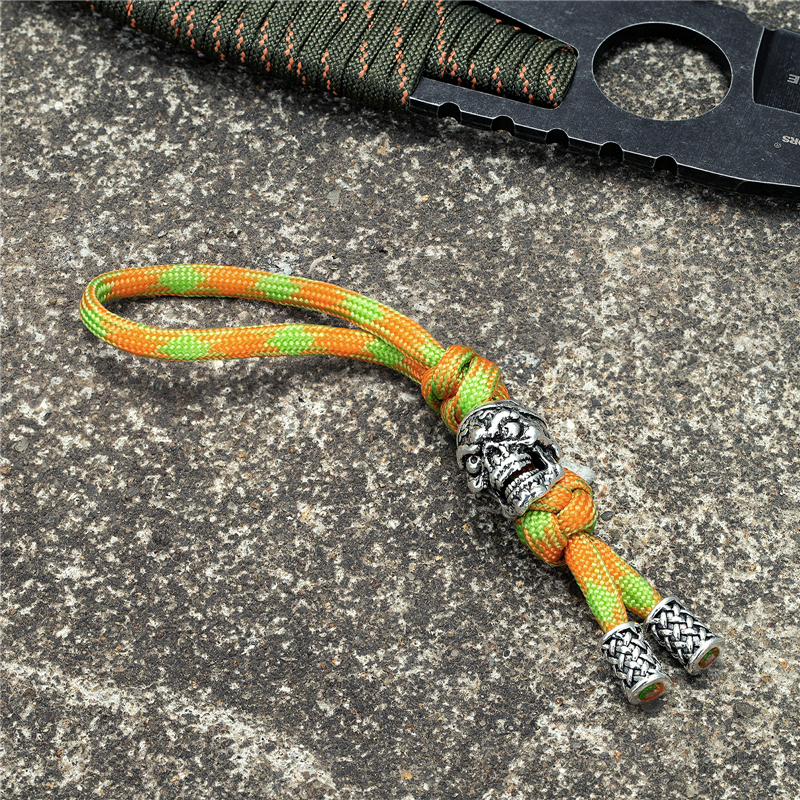 Viking Handmade Braided Rope Keychains Vintage Skeleton Men Women Metal Pendant Skull Accessories Keyring Fashion Jewelry Gifts