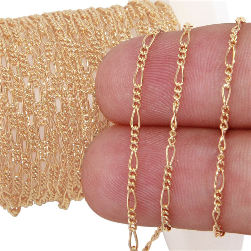 Real 14K Gold Filled Figaro Chain 1.5MM Chain Necklace Gold jewelry Minimalist Gold Filled Chain DIY Jewelry