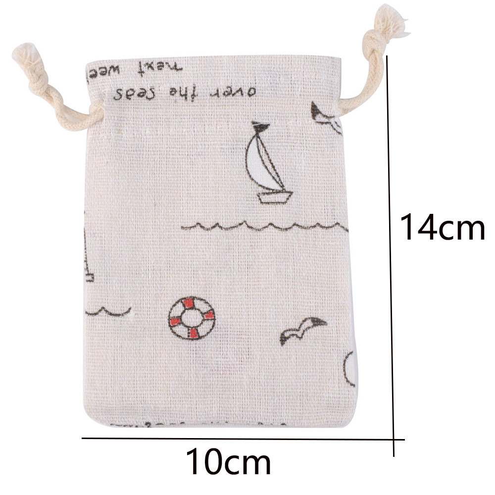 5/10pcs/lot Lovely Pattern Burlap Gift Bag Jewelry Drawstring Pouch For Jewelry Packaging Christmas Wedding Gift Candy Bags