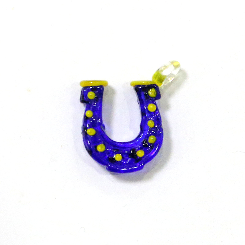 7pcs Charms Lucky Horseshoe Glass Pendant Cute Good Luck Horse Shoe DIY Women's Jewelry for Necklace Bracelet Making Accessories