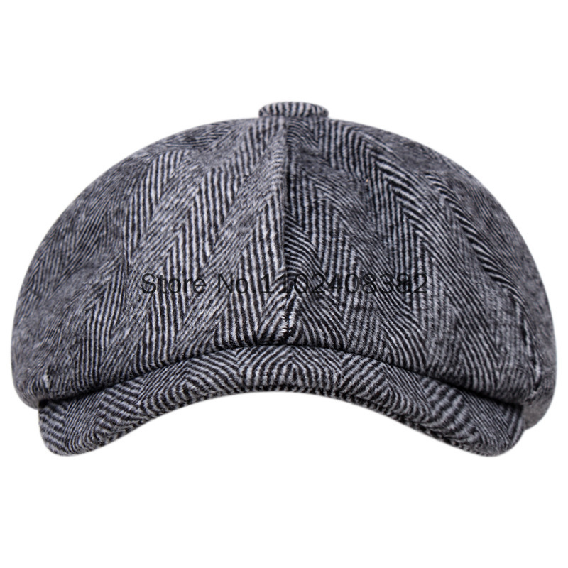 Peaky Blinders Gangster Wool Octagonal Hat Men's Razor Party British Beret Retro Painter's Hat 1920s Great Gatsby Accessories