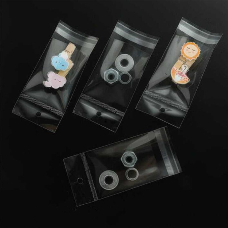 100pcs Sealable Plastic Transparent Small Packaging Bag For Jewelry Bracelet Ring Storage Display Organizer Businesses Supplies