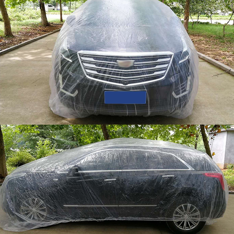 Waterproof Car Cover Dustproof Disposable Retractable Car Motorcycle Covers Size M-xl Transparent Plastic Tarpaulin for the Car