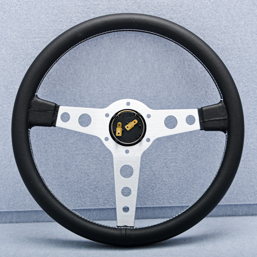JDM Universal 14inch 350mm Racing Steering Wheel Flat Dish Leather Modified Car Sports Steering Wheel