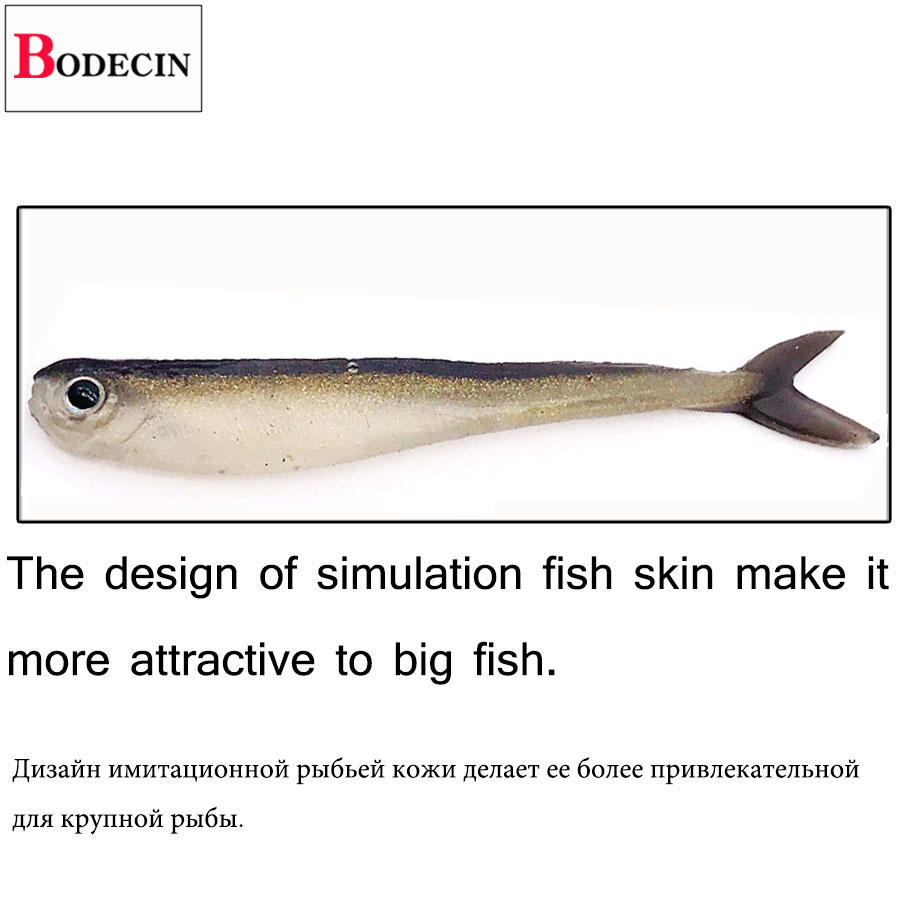 Easy Shiner Wobbler For Pike Tackle Fishing Lure Tail Jig Head Artificial Bait Soft Rubber Worms Carp Drop Shot Swimbait 10pcs