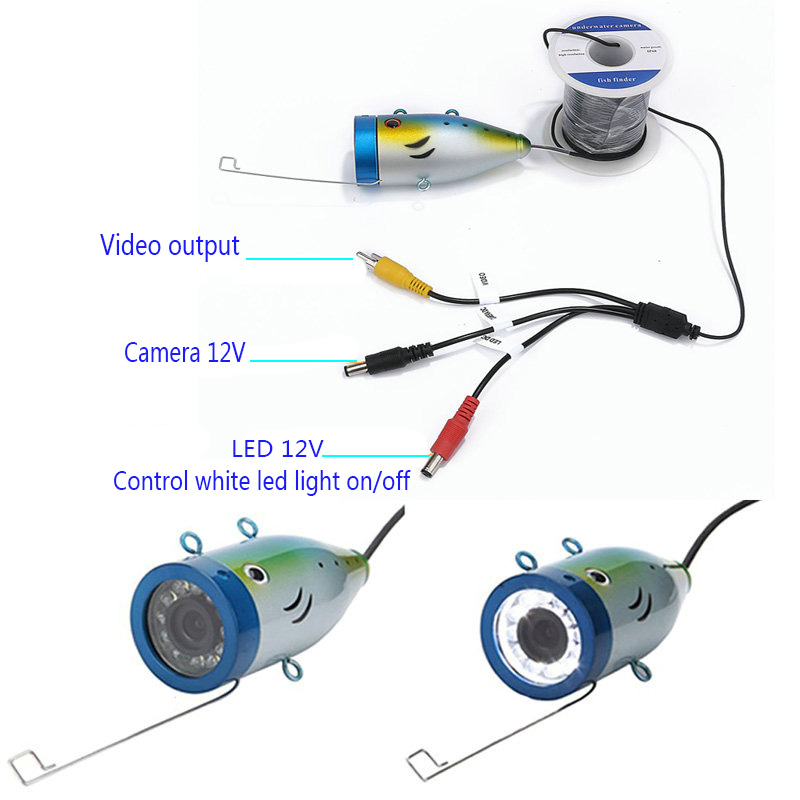 Underwater Fishing Camera 7 Inch 1000TVL IP68 Waterproof 15M 30M 50M Ice/Sea/River Camera for Fishing FishFinder