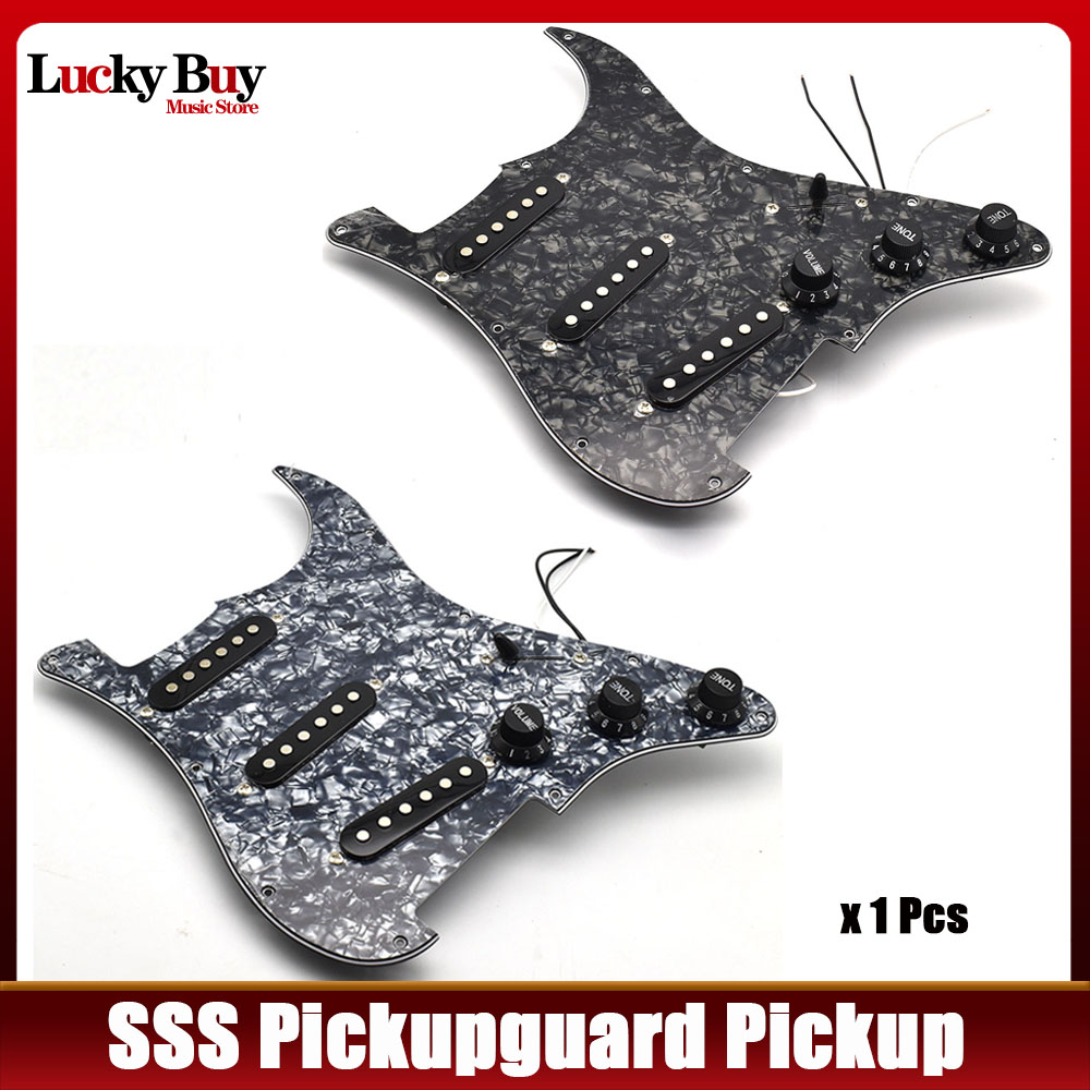 NEW Loaded Prewired Guitar Pickguard Guard Plate Ivory 3Ply with SSS Ceramic Magnet Pickups Set for ST Electric Guitar Parts
