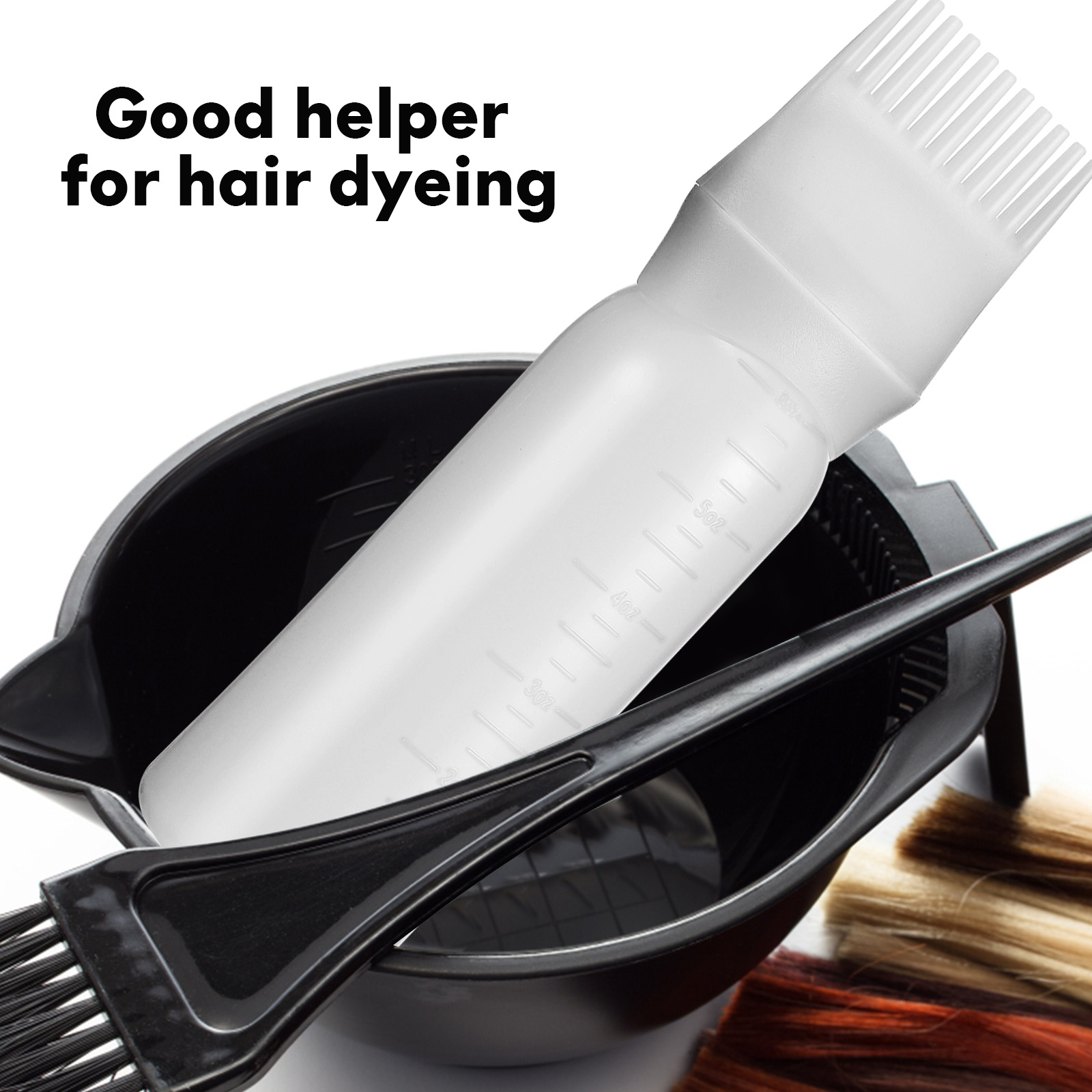 4 Pcs Hair Styling Tools Oil Bottle Root Comb Oiling Scalp Dye Applicator Silica Gel