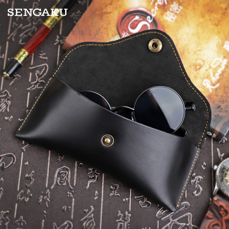 Genuine Leather Case for glasses Handmade Glasses case women's Female Men Reading Glasses cover