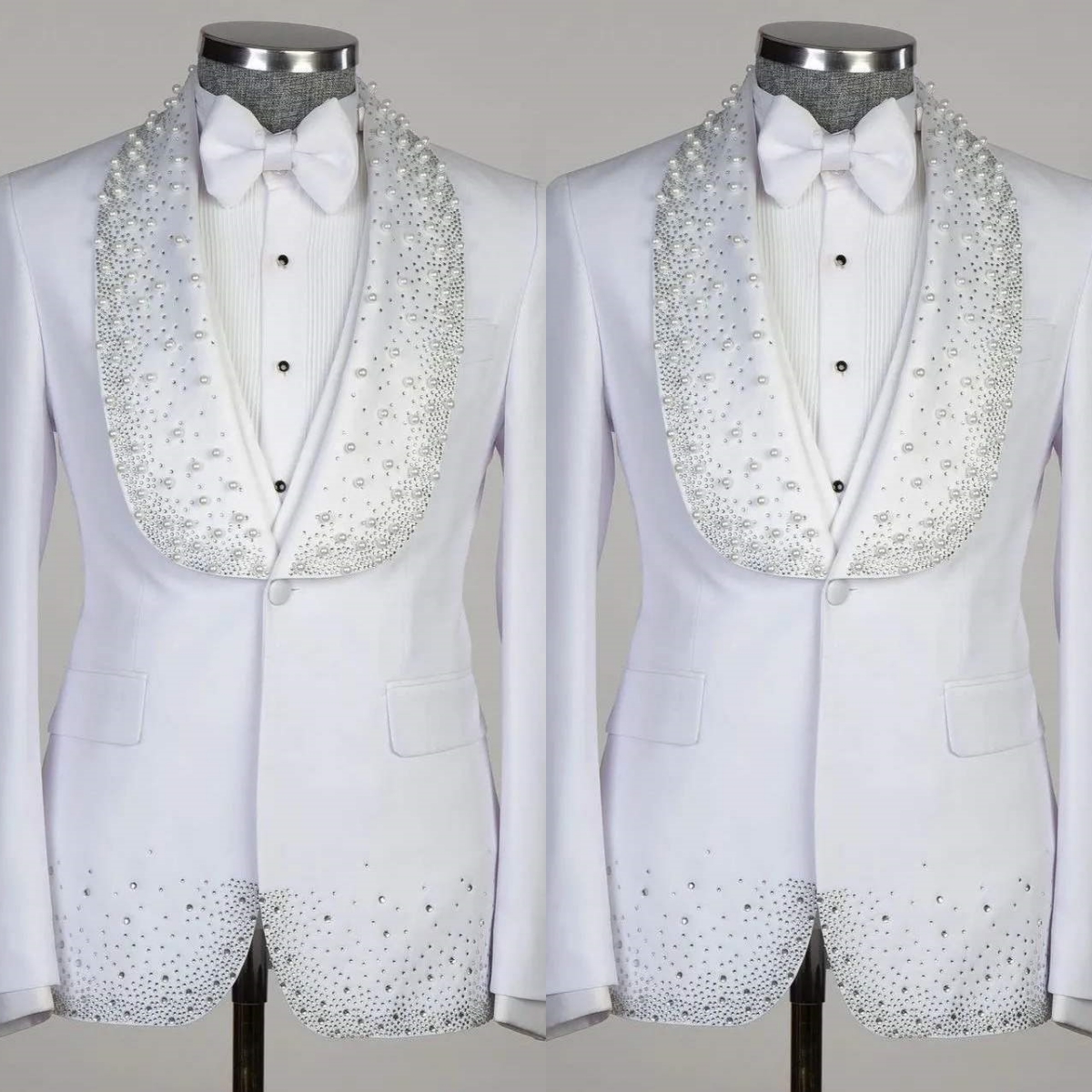 Sparkling Man Suit Blazer Jackets Coats For Men Pearls Sequins Crystals Shawl Collar Casual Party Wedding Suits Blazers Designer Single Row Buckle Che