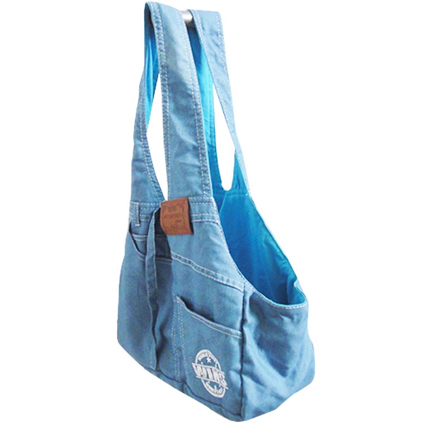 Pet Owner's Companion Versatile Blue Denim Pet Transport Backpack Suitable For Compact Canines
