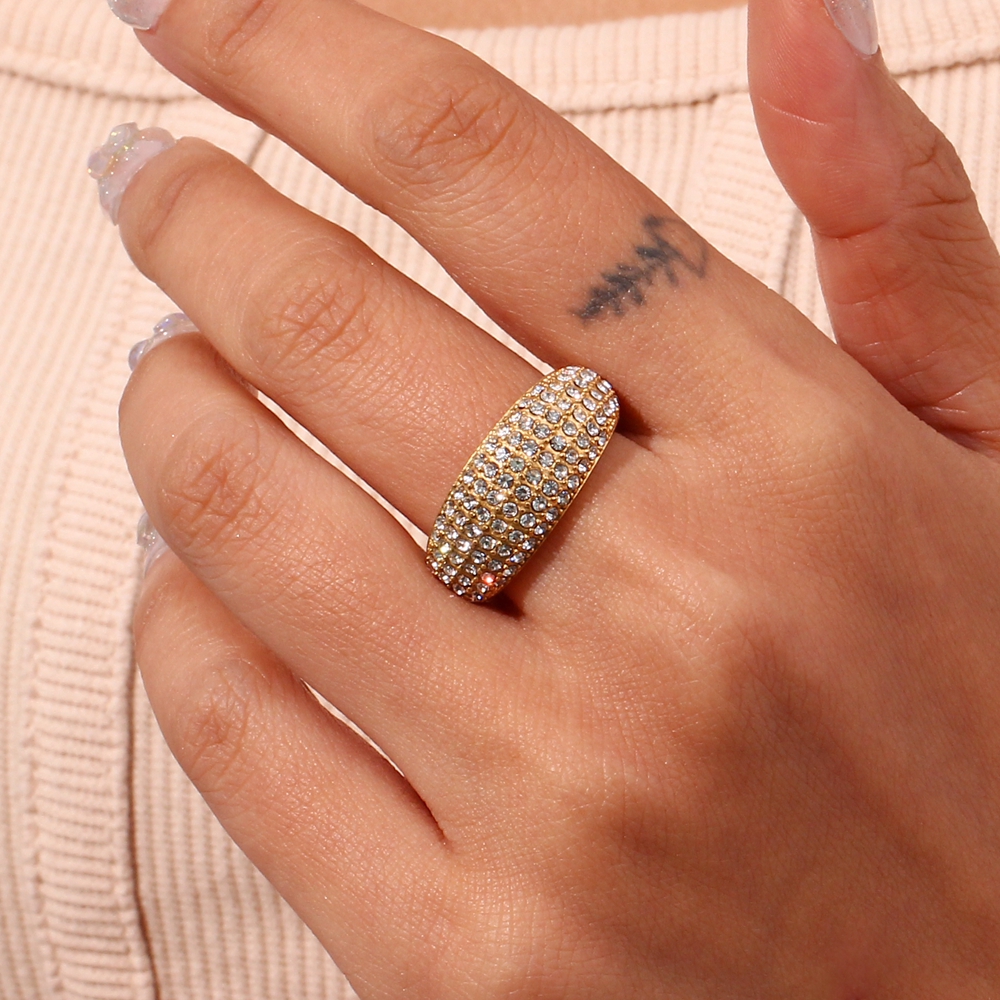 2023 New Cubic Zirconia Gemstone Ring Wedding Party Luxury Square Airplane Round CZ Paved Gold Plated Statement Rings For Women