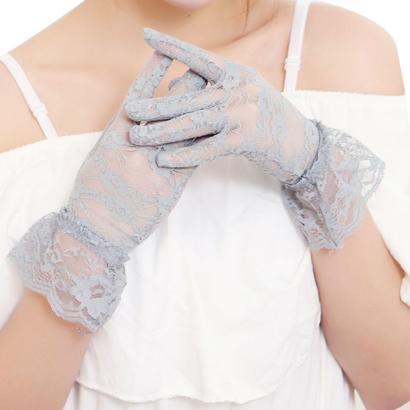 New Party Sexy Dressy Gloves Women High Quality Lace Gloves Paragraph Wedding Gloves Mittens Accessories Full Finger Girls Lace