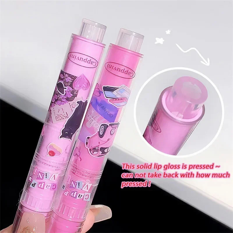 Jelly Love Lipstick Pink Water Gloss Clear Lip Glaze Waterproof Non-stick Cup Hydrating Plumping Fade Lip Lines Lip Gloss Makeup 240621