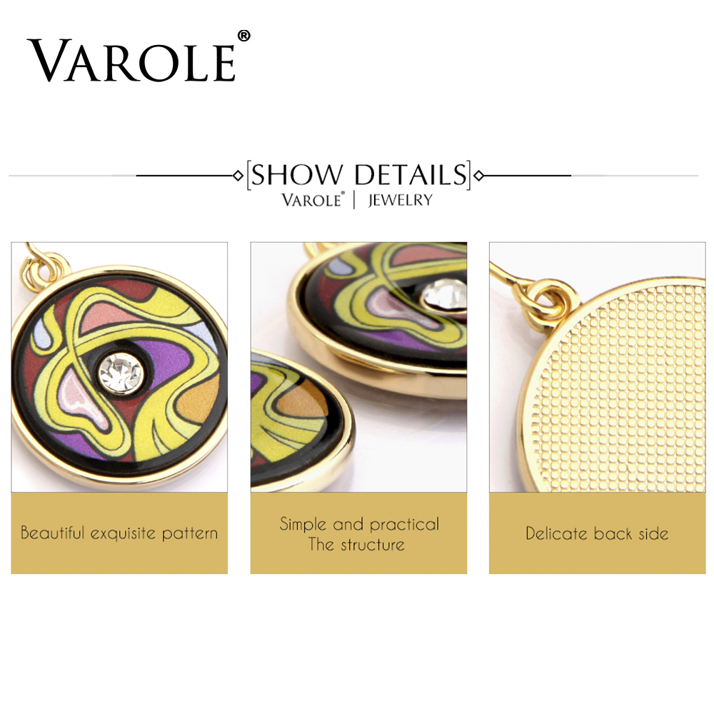 VAROLE Classic Vintage Indian Drop Earring for Women Painted Feminino Bohemia Ethnic Style Geometric Earrings for Women