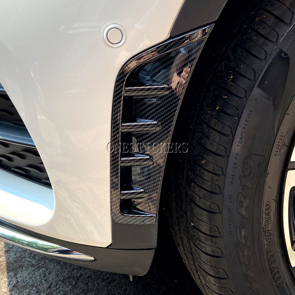 Pegatina de cubierta embellecedora de salida de aire lateral de parachoques delantero de coche para Mercedes Benz A C CLA GLC Class AMG W177 W205 C118