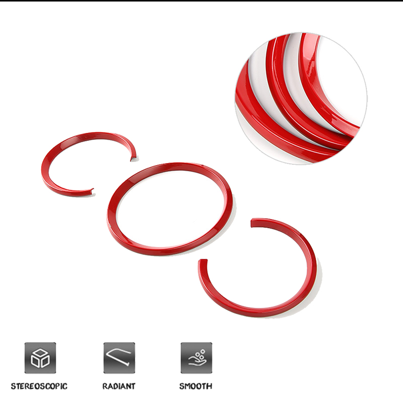 Gtinthebox 3pcs ABS Plastic Dashboard Instrument Frame Cover Ring Trims Stickers For 2014-up Porsche Macan Car Style Accessories