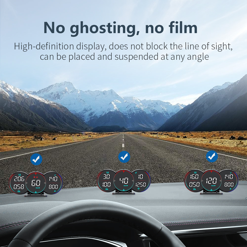 Auto Universal HUD GPS Gauge Car Gauge Speedometer With Over Speed Alarm Compass Clock Driving Suit for car aftter 2008 G17