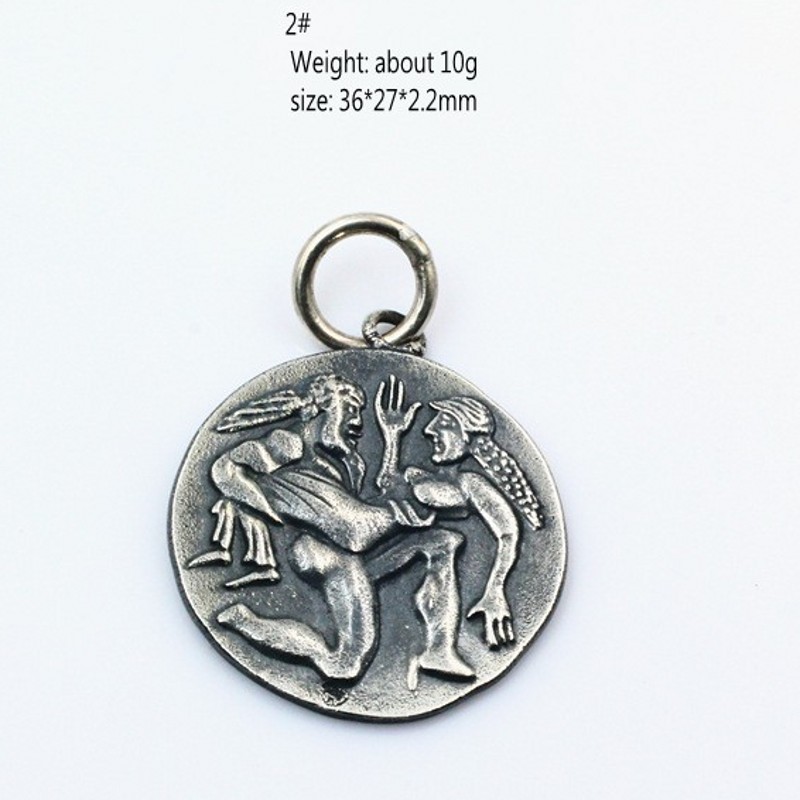BOCAI New 100% Solid S925 Silver ancient coin Pendant handmade ancient Rome Egypt Greece Silver Currency Man and Woman Pendants